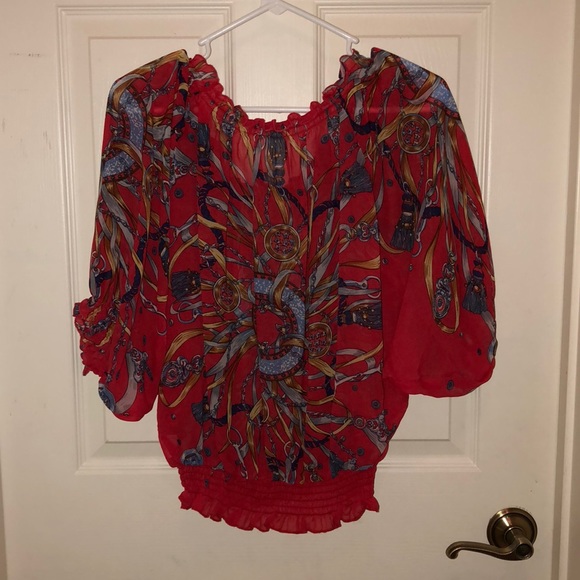 Red Patterned blouse - Picture 2 of 2